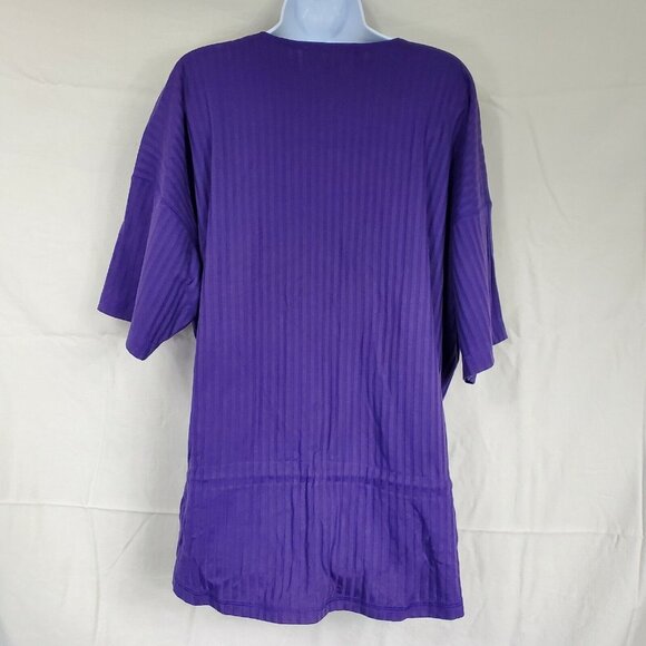 Lerner New York Women's Purple V- Neck Button Front Top Size M NWT - Picture 5 of 10